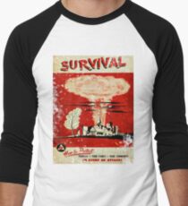 Survival nuclear 1950's Vintage T-shirt Men's Baseball ¾ T-Shirt