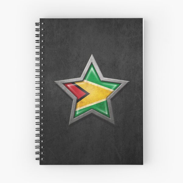 Artikelvorschau, Guyanische Flagge im Inneren eines alten und zerkratzten Stern entworfen und verkauft von JeffBartels.