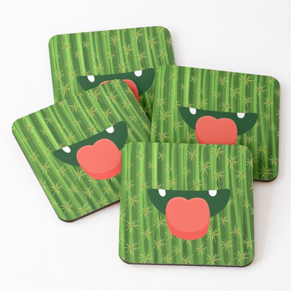 Aperçu de l'œuvre Motif Cactus Vert Drôle Créatures Cactus Succulentes Smiley créée et vendue par MintaApparel.