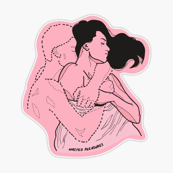 Sticker Romantic Couple In Lingerie 