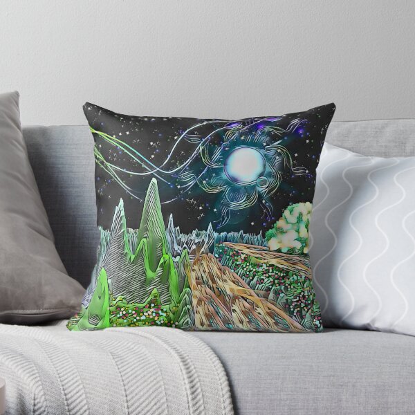 Dacellafint Mountains Throw Pillow