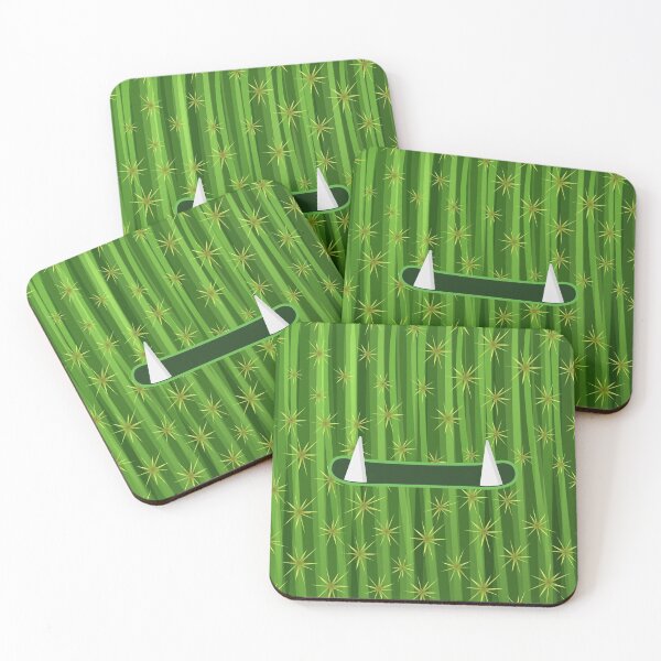 Aperçu de l'œuvre Motif Cactus Vert Drôle Créatures Cactus Succulentes Smiley créée et vendue par MintaApparel.