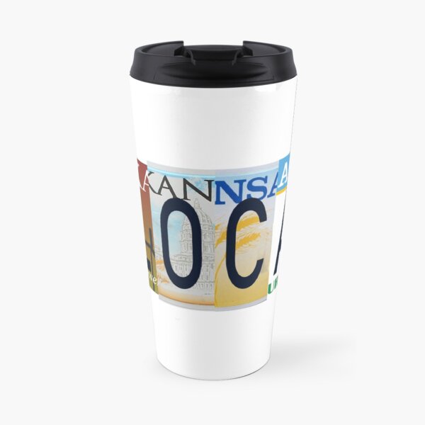 Kansas Local, License Plates Travel Mug