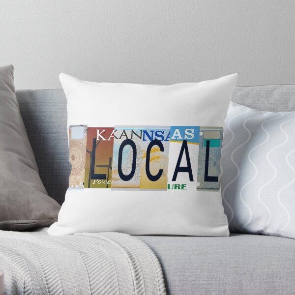 Kansas Local, License Plates Throw Pillow