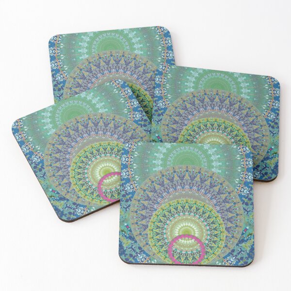 Item preview,  BoHo Mandala multi color with blue hue and a pink pop  designed and sold by Sue Zipkin.