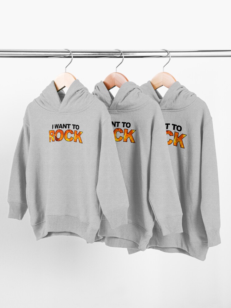 Alternate view of "I want to rock" Toddler Pullover Hoodie
