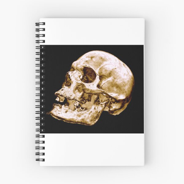 Artikelvorschau, Design eines menschlichen Schädels – Gold – klassischer schwarzer Hintergrund entworfen und verkauft von uberanatomy.