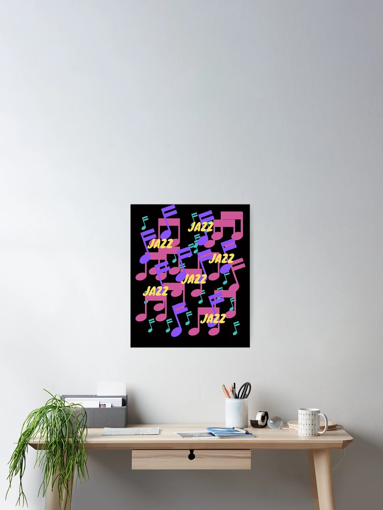 Thumbnail 2 of 3, Poster, Jazz Music Pattern designed and sold by DesignsofNote.