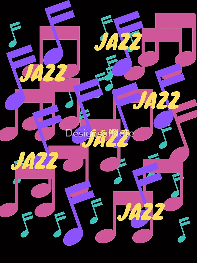 Thumbnail 4 of 4, Graphic T-Shirt, Jazz Music Pattern designed and sold by DesignsofNote.