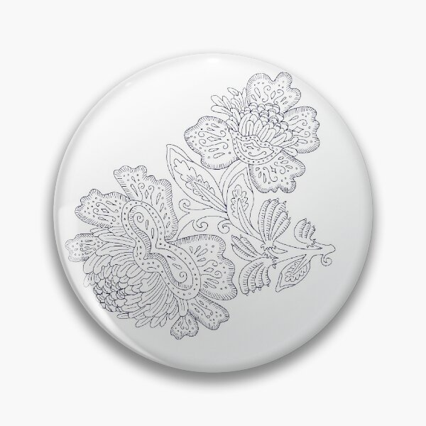 Item preview, Indienne Flower Pattern - Blue/Offwhite designed and sold by JennieCarolina.