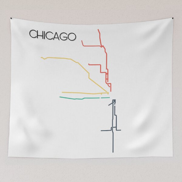 Item preview, CHICAGO Subway Map Art designed and sold by jessephotoart.