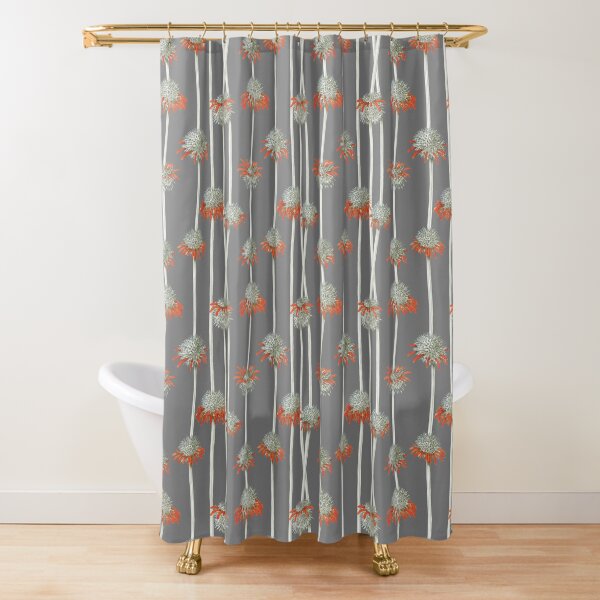 Lion's Ear | Leonotis nepetifolia in gray Shower Curtain