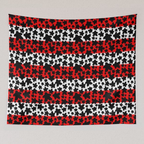 Item preview, Red Meeple Tabletop Gaming Pattern designed and sold by GamingThreads.