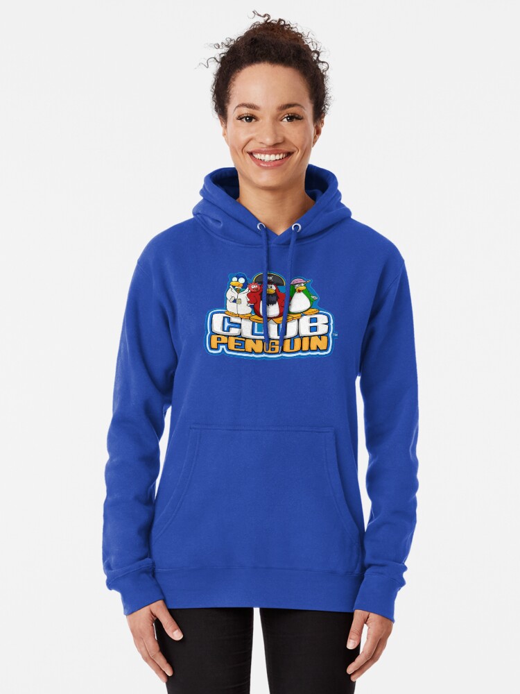 Club Penguin Logo with Characters Pullover Hoodie for Sale by danimora Redbubble