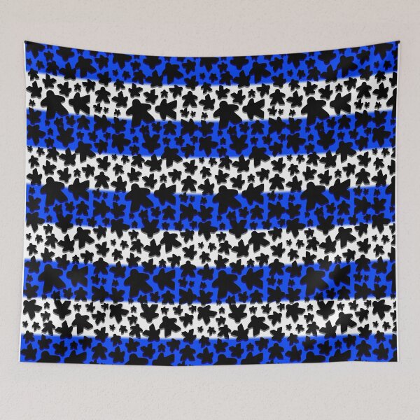 Item preview, Blue Meeple Tabletop Gaming Pattern designed and sold by GamingThreads.
