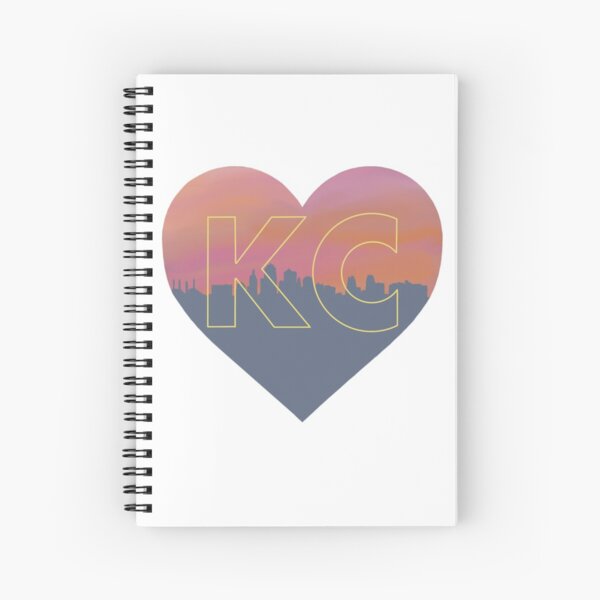 Kansas City skyline heart in yellow Spiral Notebook