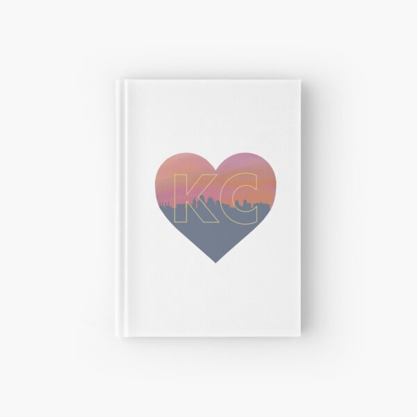 Kansas City skyline heart in yellow Hardcover Journal