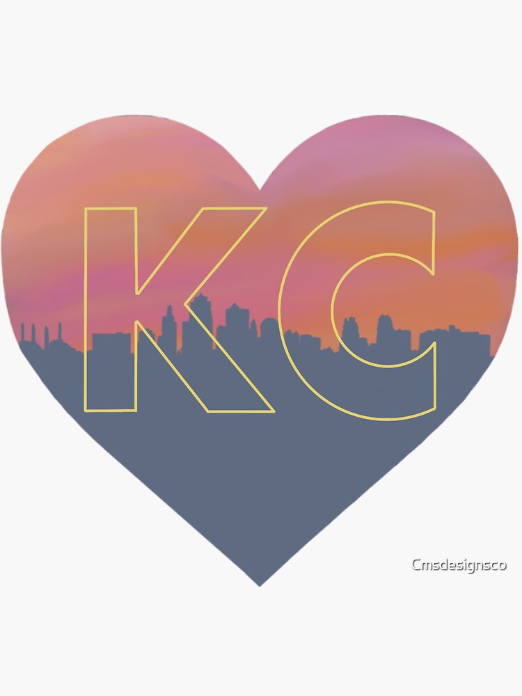 LOVE KC (dark blue x white) Sticker for Sale by kccollective