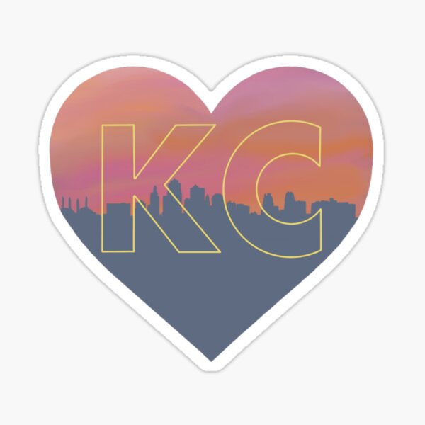 Royal Blue KC Heart, I love Kansas City Sticker for Sale by MB Design