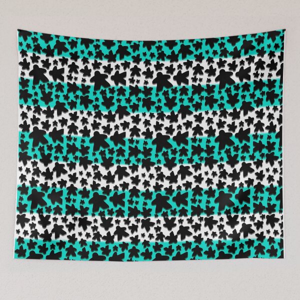 Item preview, Teal Meeple Tabletop Gaming Pattern designed and sold by GamingThreads.