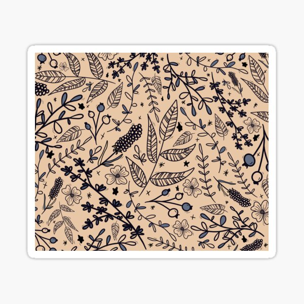 Fleurs bleus paterne by LaetiArts Sticker