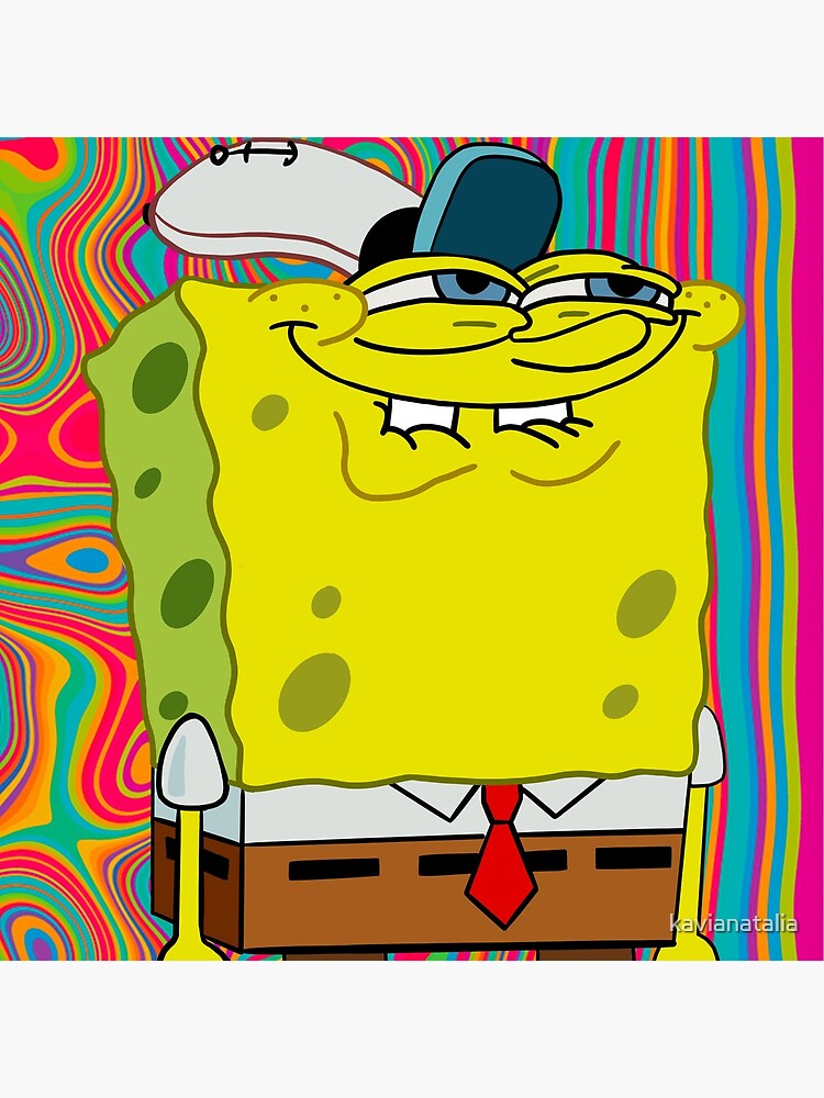 "Trippy psychedelic SpongeBob" Art Print by kavianatalia Redbubble