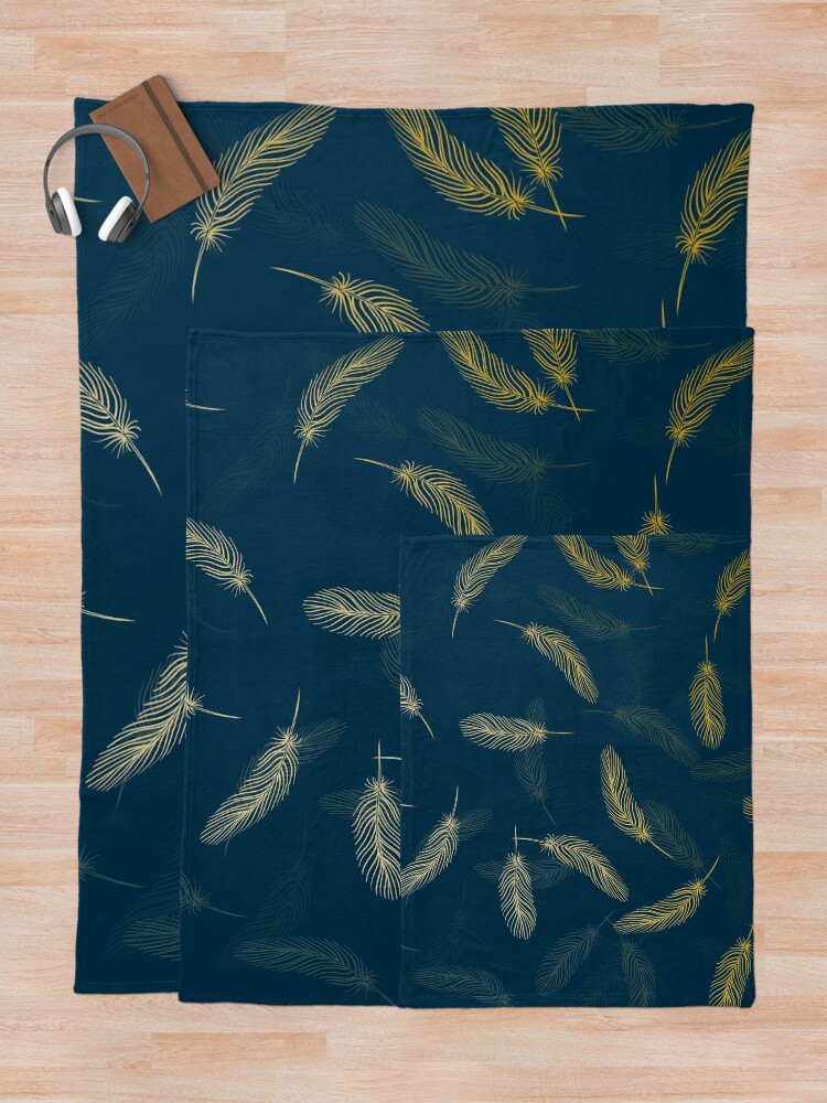 "Gold Falling Faded Feathers" Throw Blanket for Sale by FastDesigns