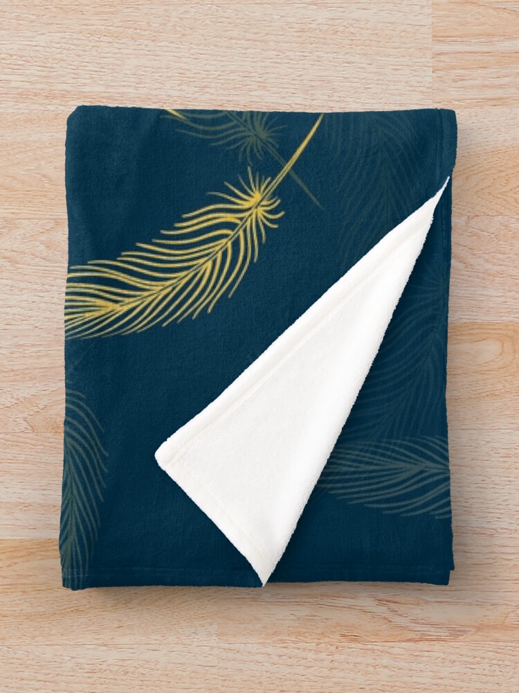 "Gold Falling Faded Feathers" Throw Blanket for Sale by FastDesigns