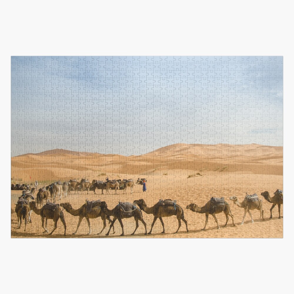 Camel Caravan in the Sahara Desert, Morocco Jigsaw Puzzle