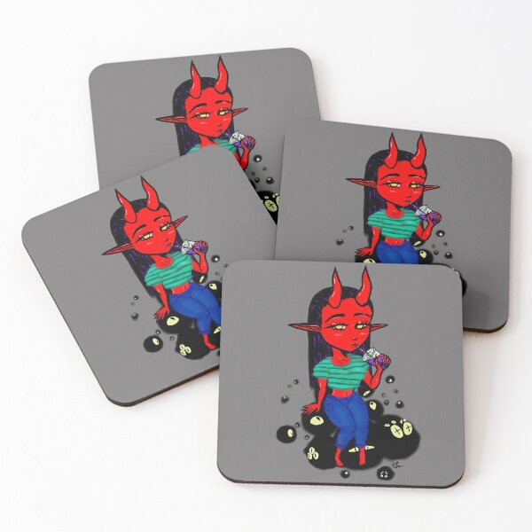Item preview, Devil with Bubble Tea designed and sold by Salem Scribbles.