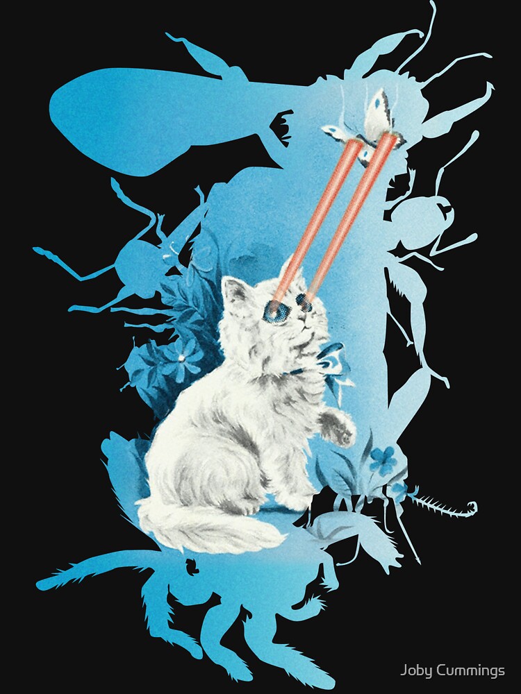 Thumbnail 3 of 3, Baseball ¾ Sleeve T-Shirt, Laser Cat designed and sold by jabwai.