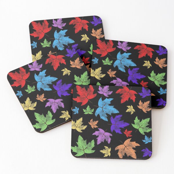 Item preview,  Rainbow Autumn Leaves : Black designed and sold by Rimsha M.
