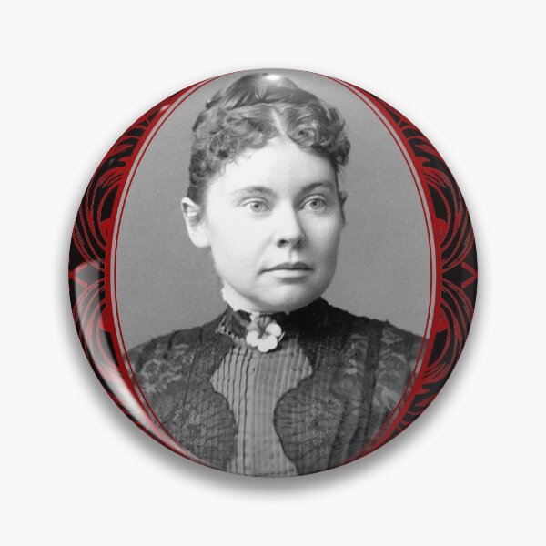 Item preview, Lizzie Borden Pansy Brooch Portrait Red & Black (no text) designed and sold by hollie13.
