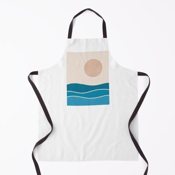 Artikelvorschau, Sonnen- und Wellenillustration mit Marmoreffekt, Roségold, blaues Meer, minimaler Strand entworfen und verkauft von Dazzline Designs.