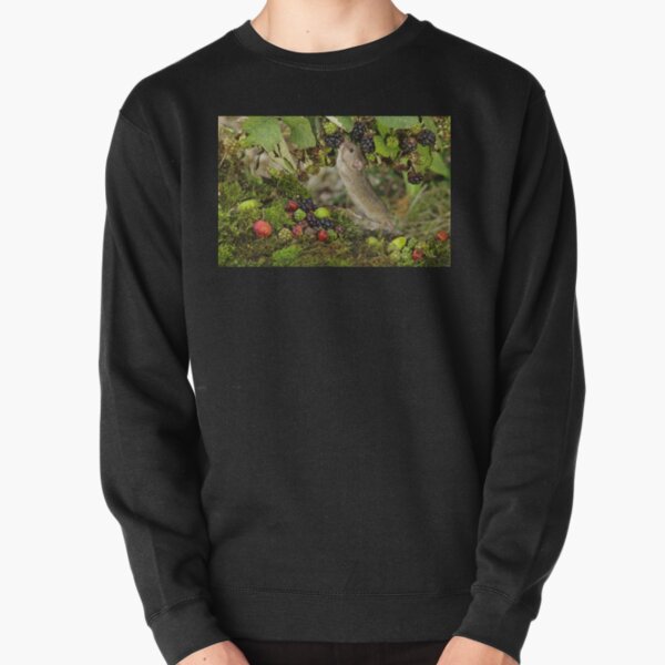 Little mouse nibbling the brambles Pullover Sweatshirt