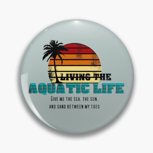 Item preview, Vintage Retro Distressed Living the Aquatic Life - Love the Beach Tee designed and sold by bioville.