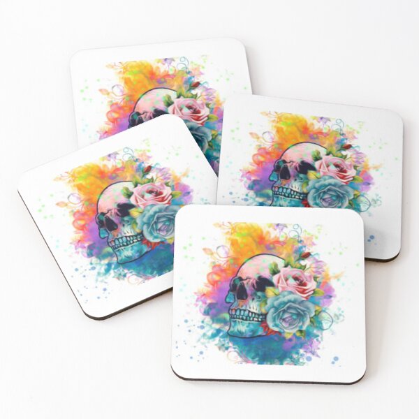 Item preview, Colourful 3d watercolour skull designed and sold by Jomack1.