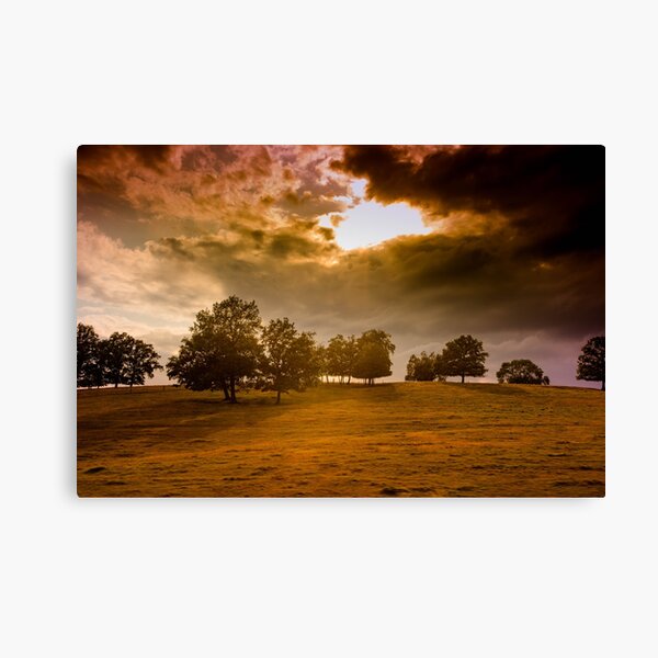 Dark landscape, stormy sky Canvas Print