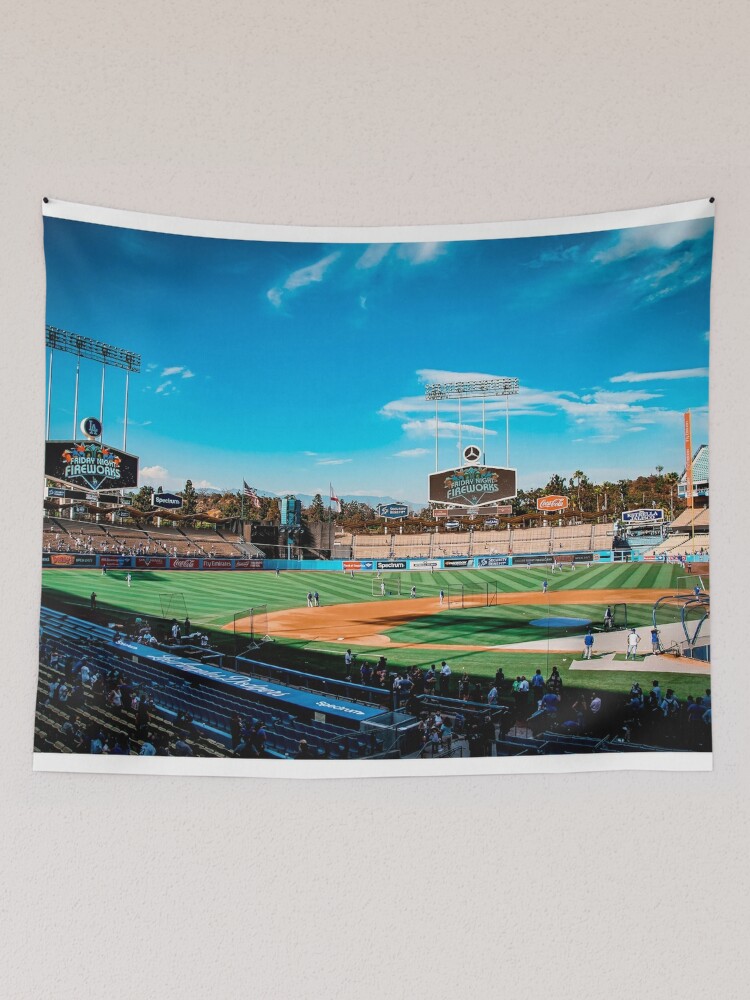 Dodger stadium with Los Angeles in the background T-Shirt by Josh