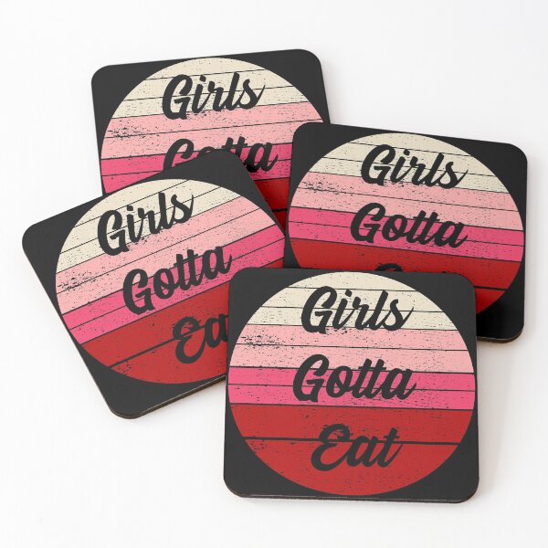 Item preview, Girls Gotta Eat Retro Sunset Distressed designed and sold by RandomStuffShop.