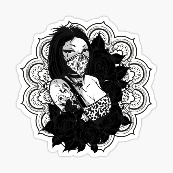 Item preview, Tattoo girl with roses. designed and sold by emphatic.