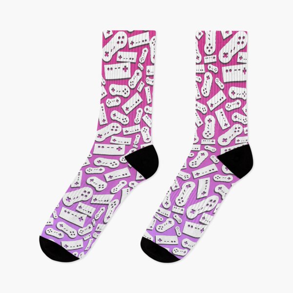 Item preview, Pink/Purple Retro Game Controllers Pattern designed and sold by GamingThreads.
