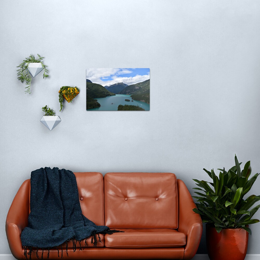 Mountains and Lake Landscape Photograph Metal Print