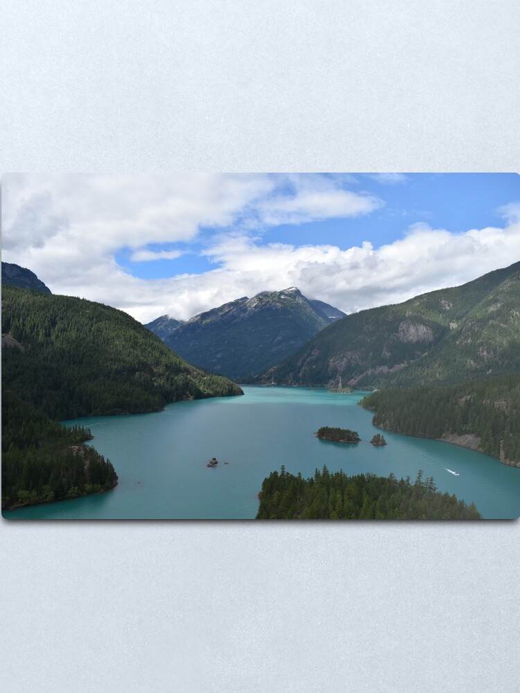 Alternate view of Mountains and Lake Landscape Photograph Metal Print