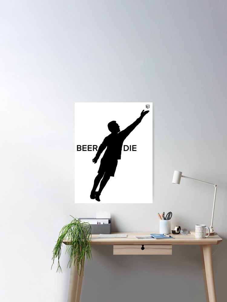 Poster for Sale avec l'œuvre « Bière Die Shot Silhouette Drapeau américain  » de l'artiste Dice-Up