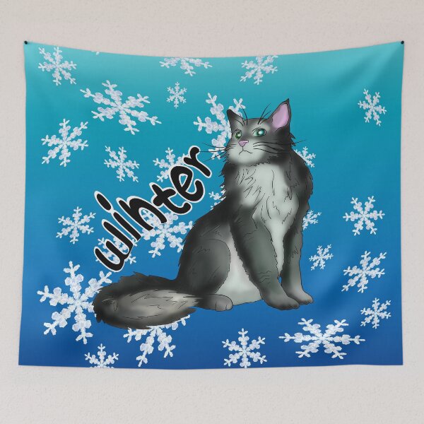 Item preview, Winter black and white maine coon designed and sold by CuisineCat.