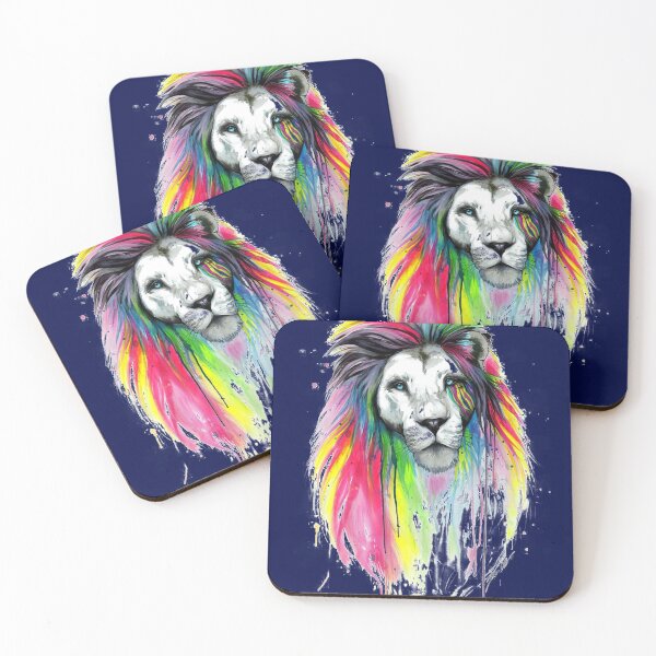 Item preview, African lion decorated with rainbow colors designed and sold by DiamondStore1.