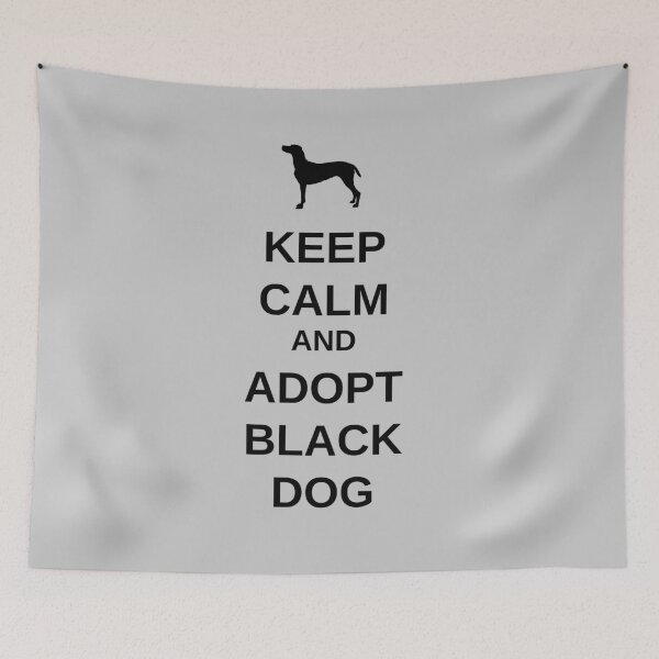 Item preview, Keep Calm and Adopt Black Dog - gray designed and sold by oxoxoxo.