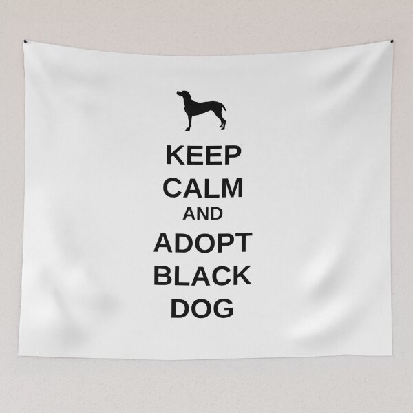 Item preview, Keep Calm and Adopt Black Dog - white designed and sold by oxoxoxo.