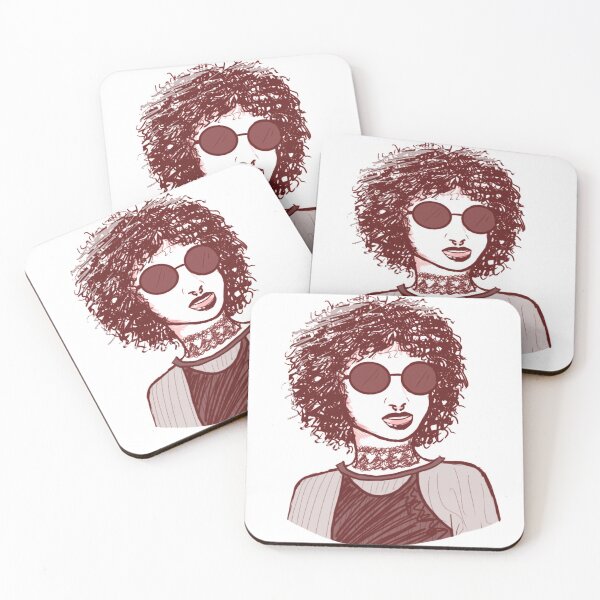 Item preview, Woman With Afro Wearing Sunglasses designed and sold by wilderthanmost.